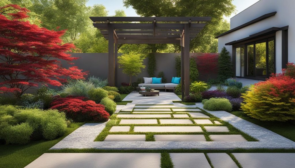 hardscape elements and focal points in front yard landscaping
