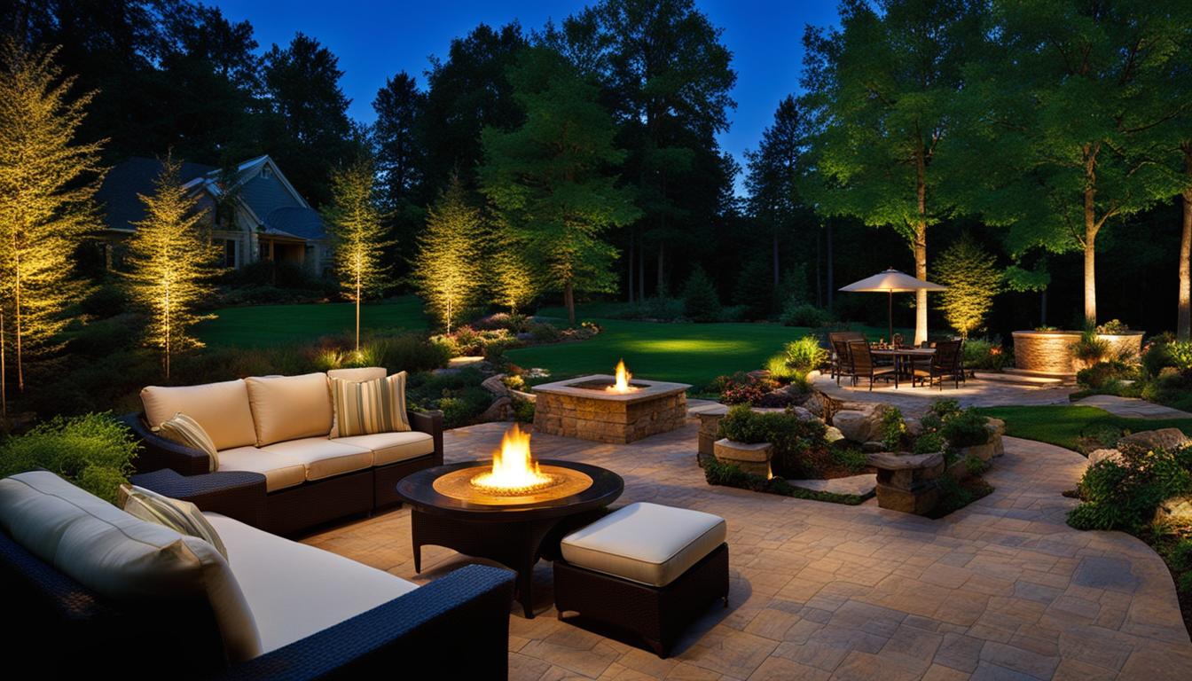 Patio landscape lighting